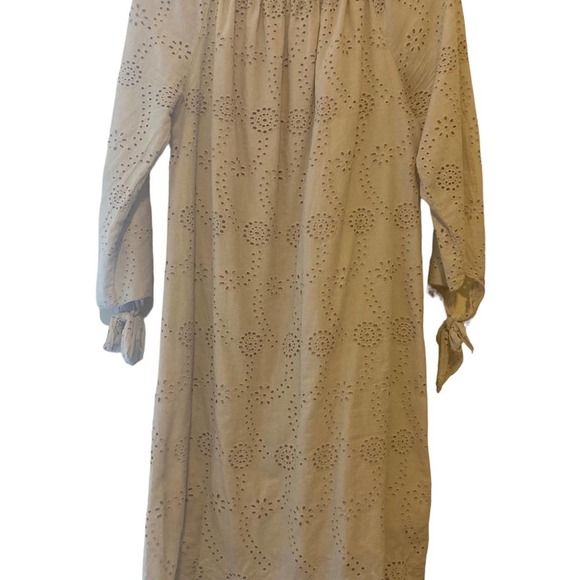 Valentina Naldi Beige Eyelet Off the Shoulder Dress - Size M - Picture 3 of 8